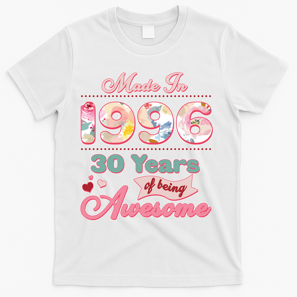30th Birthday Pink Floral Made In 1996 Years Of Being product image 2