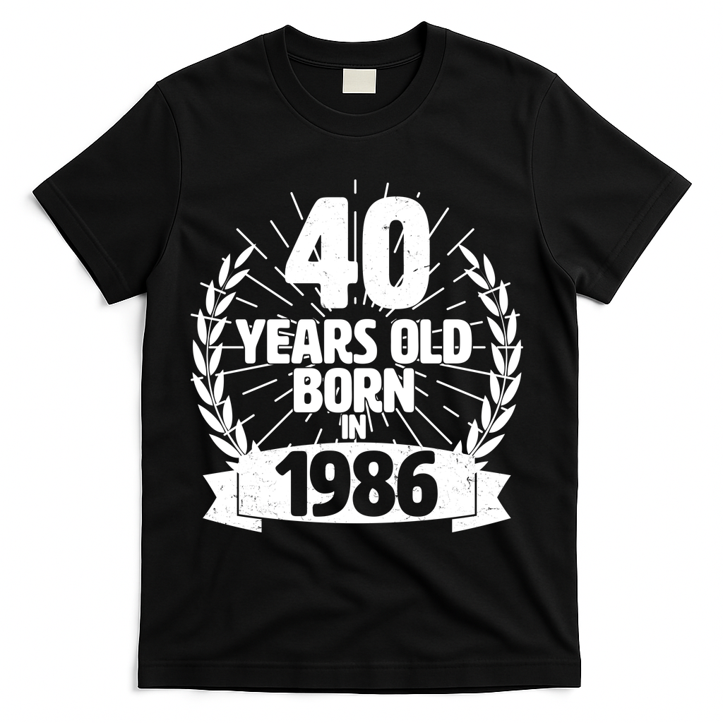 40th Birthday 40 Years Old Born In 1986 Wreath Banner product image 1