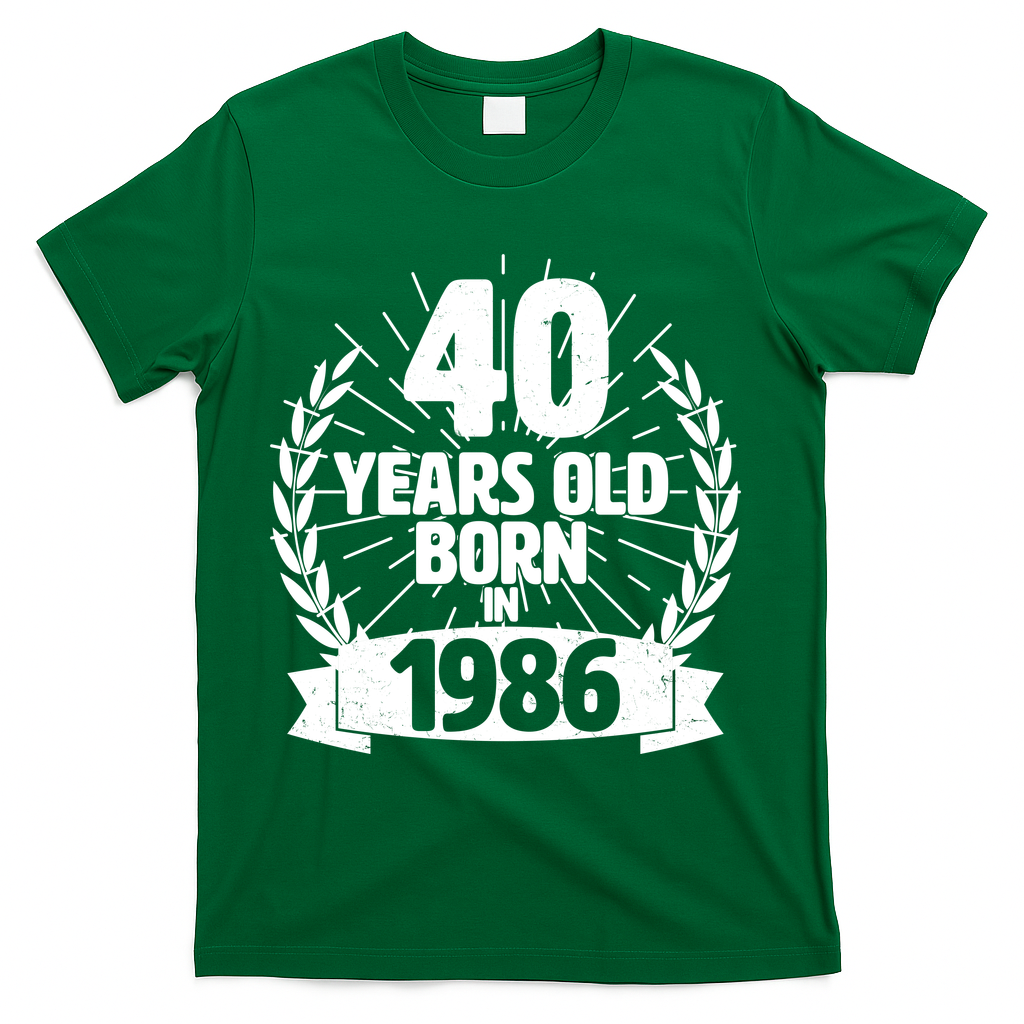 40th Birthday 40 Years Old Born In 1986 Wreath Banner product image 4