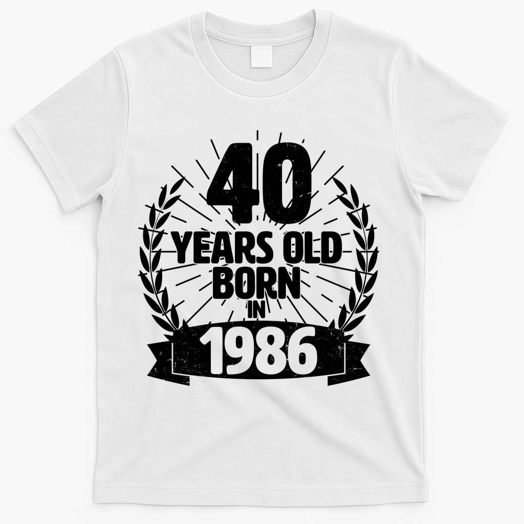 40th Birthday 40 Years Old Born In 1986 Wreath Banner product image 2