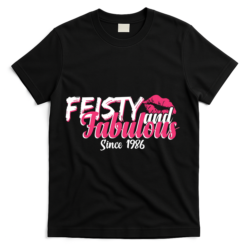 40th Birthday Feisty And Fabulous Since 1986 T-Shirt product image 1