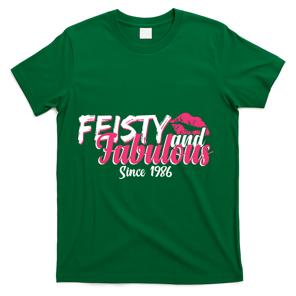 40th Birthday Feisty And Fabulous Since 1986 T-Shirt product image 4