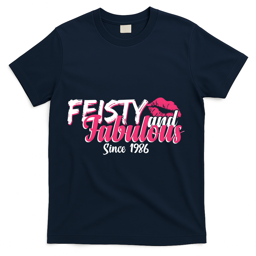 40th Birthday Feisty And Fabulous Since 1986 T-Shirt product image 3