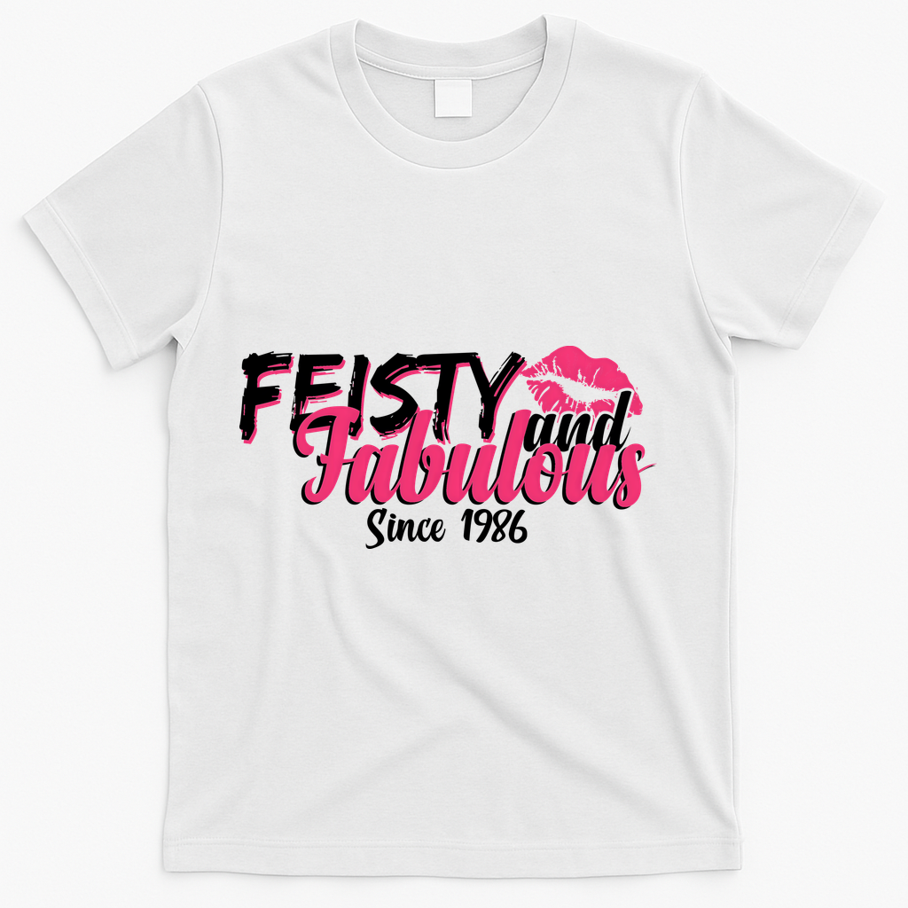 40th Birthday Feisty And Fabulous Since 1986 T-Shirt product image 2
