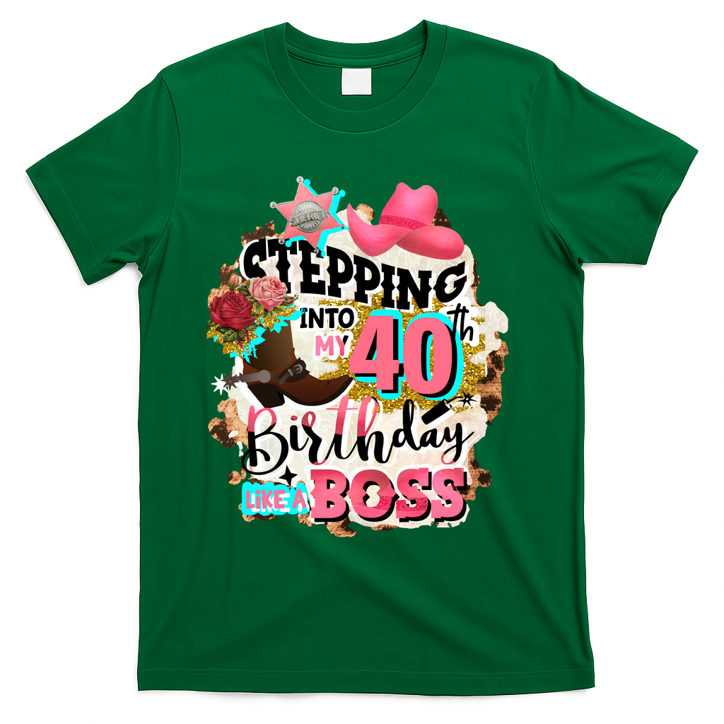 40th Birthday Like A Boss Rodeo Cowboy Funny Cute T-Shirt product image 4