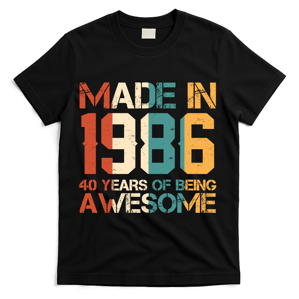 40th Birthday Made In 1986 40 Years Of Being Awesome T-Shirt product image 1