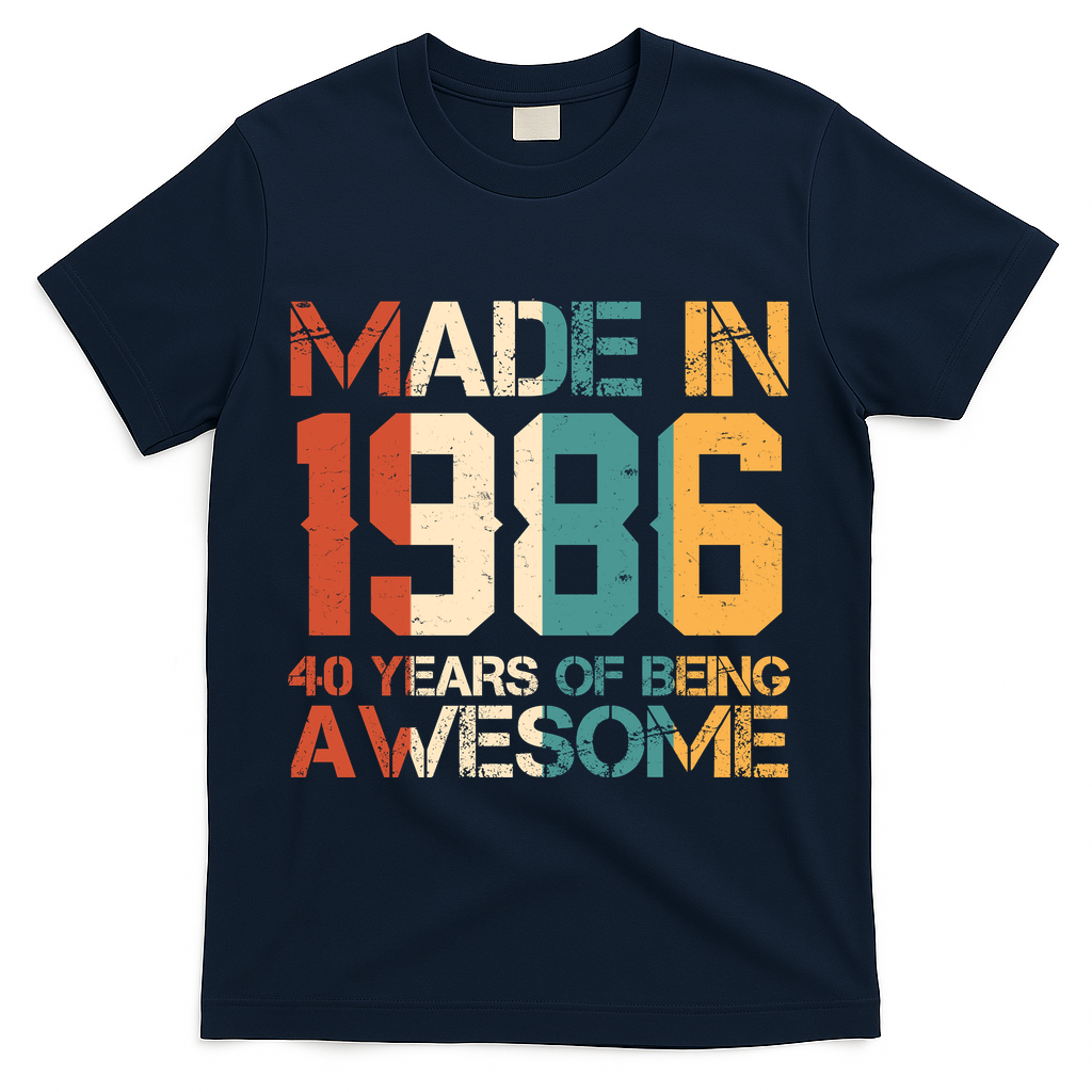40th Birthday Made In 1986 40 Years Of Being Awesome T-Shirt product image 3