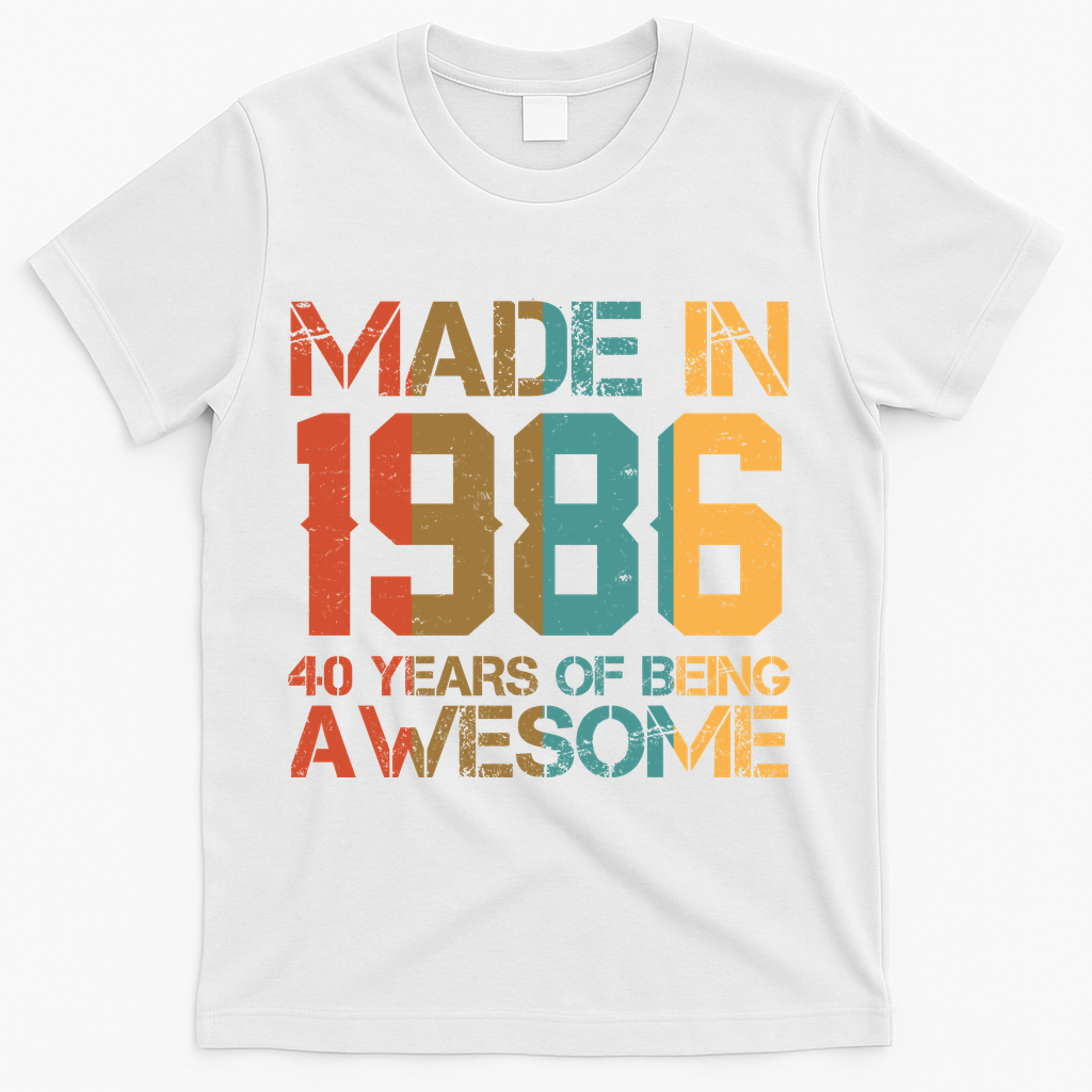 40th Birthday Made In 1986 40 Years Of Being Awesome T-Shirt product image 2