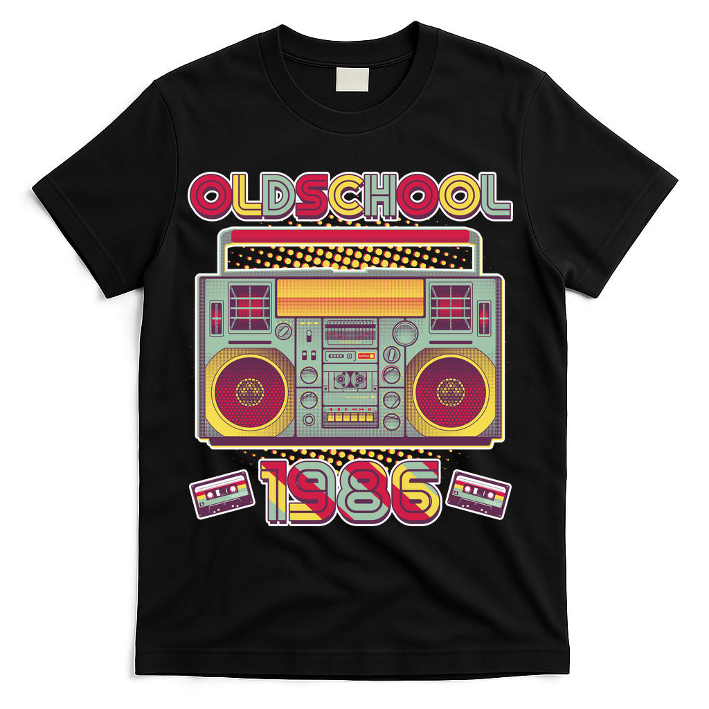 40th Birthday Oldschool Boombox 1986 T-Shirt product image 1