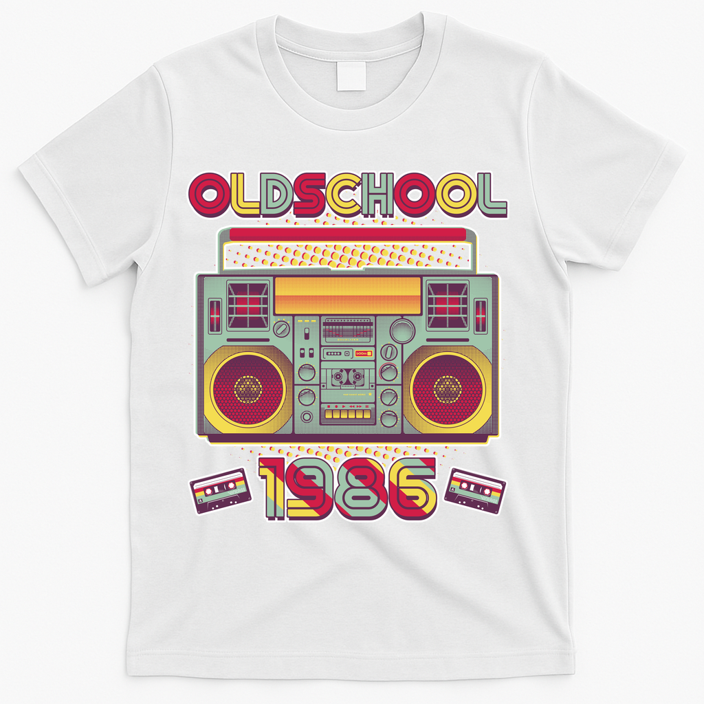 40th Birthday Oldschool Boombox 1986 T-Shirt product image 2