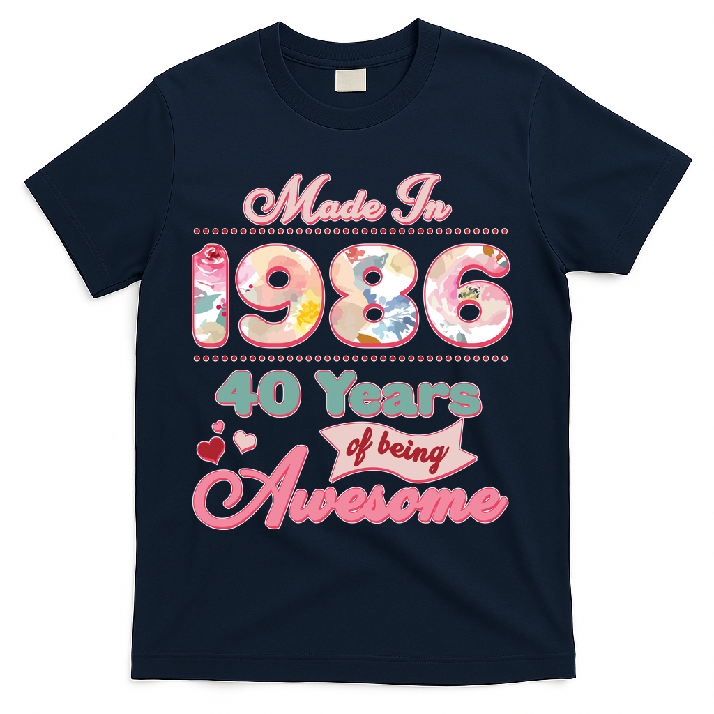 40th Birthday Pink Floral Made In 1986 Years Of Being product image 3