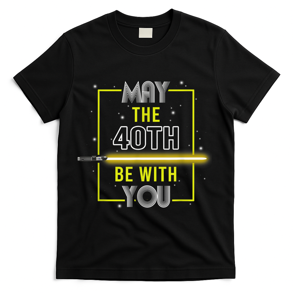 40th Birthday Tee May The Be With You fortieth T-Shirt product image 1
