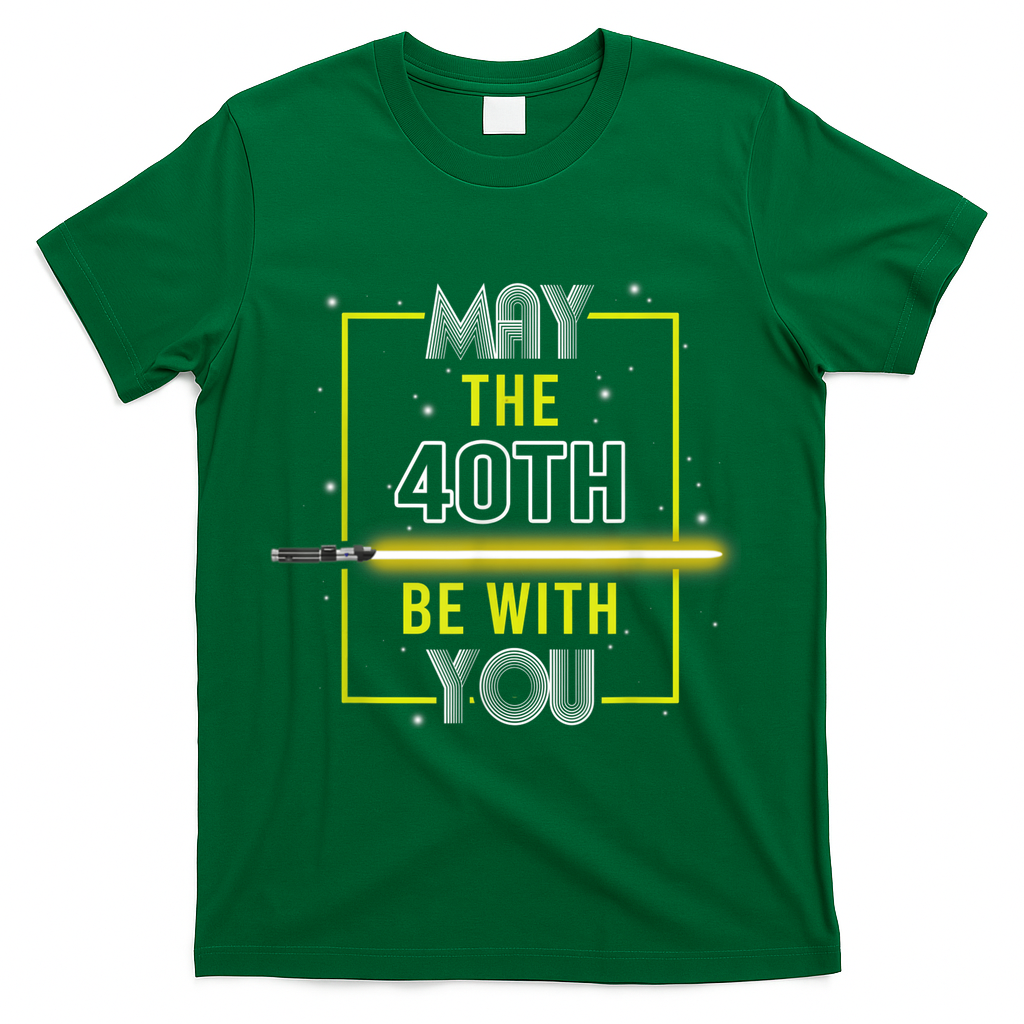 40th Birthday Tee May The Be With You fortieth T-Shirt product image 4