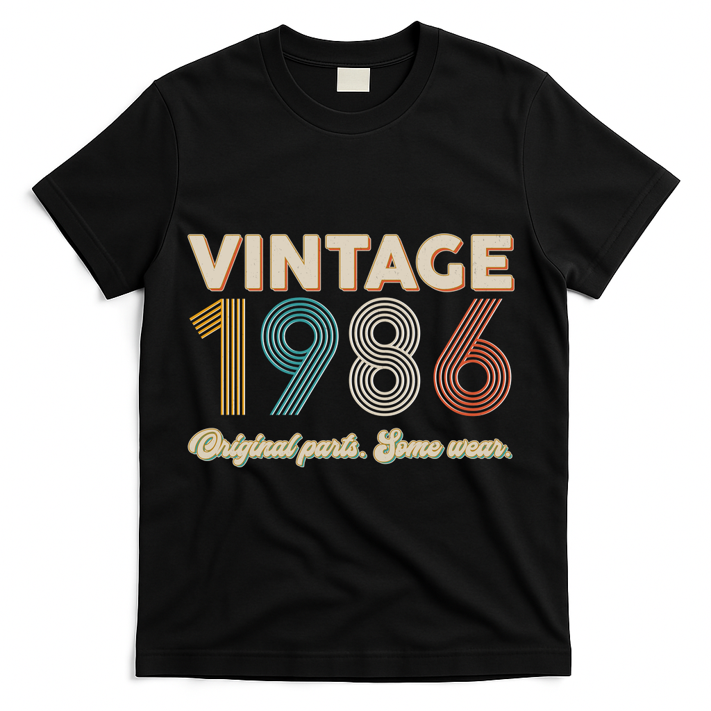 40th Birthday Vintage 1986 Original Parts Some Wear T-Shirt product image 1