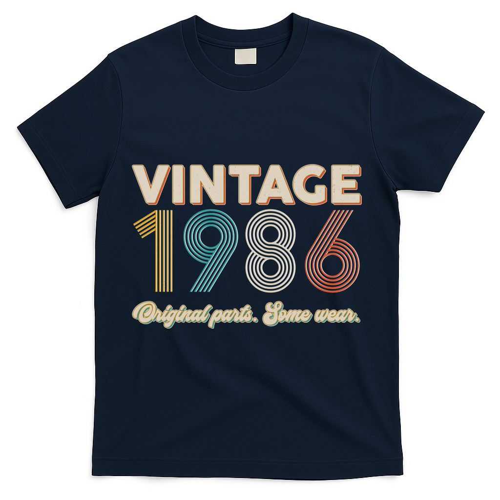 40th Birthday Vintage 1986 Original Parts Some Wear T-Shirt product image 3