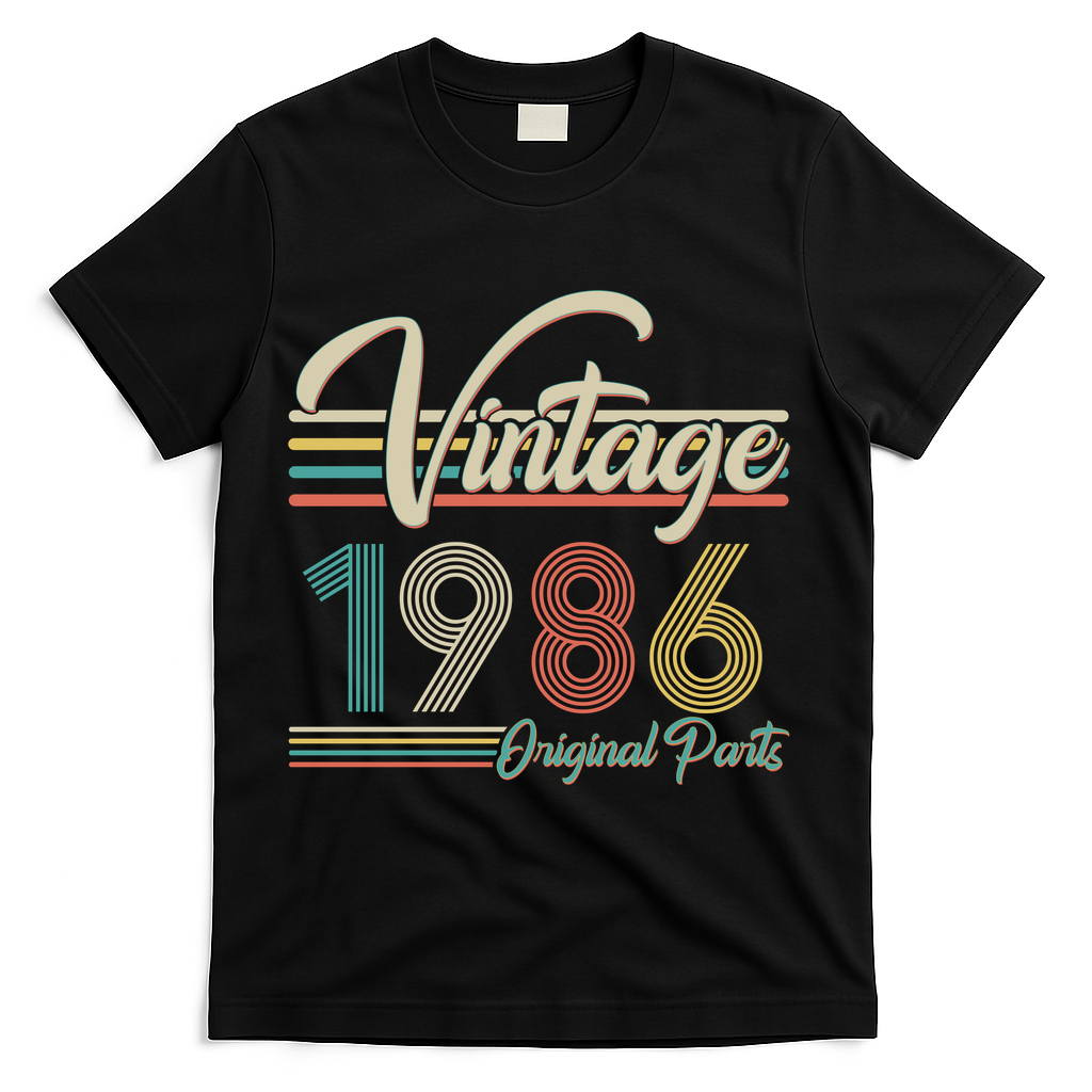 40th Birthday Vintage 1986 Original Parts T-Shirt product image 1