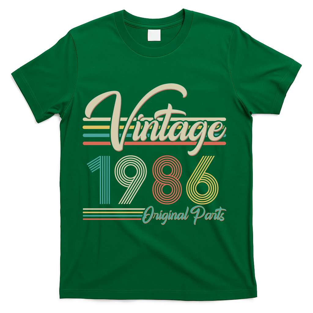 40th Birthday Vintage 1986 Original Parts T-Shirt product image 4