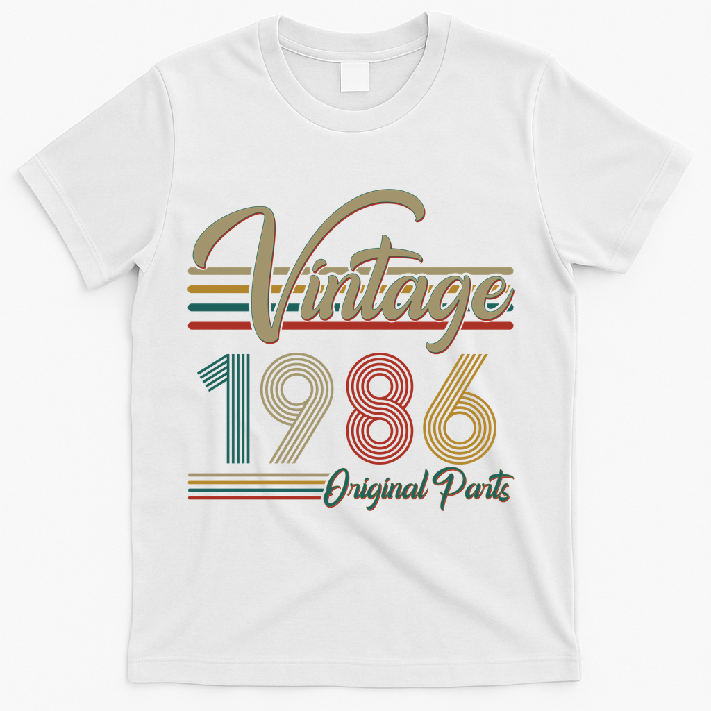 40th Birthday Vintage 1986 Original Parts T-Shirt product image 2