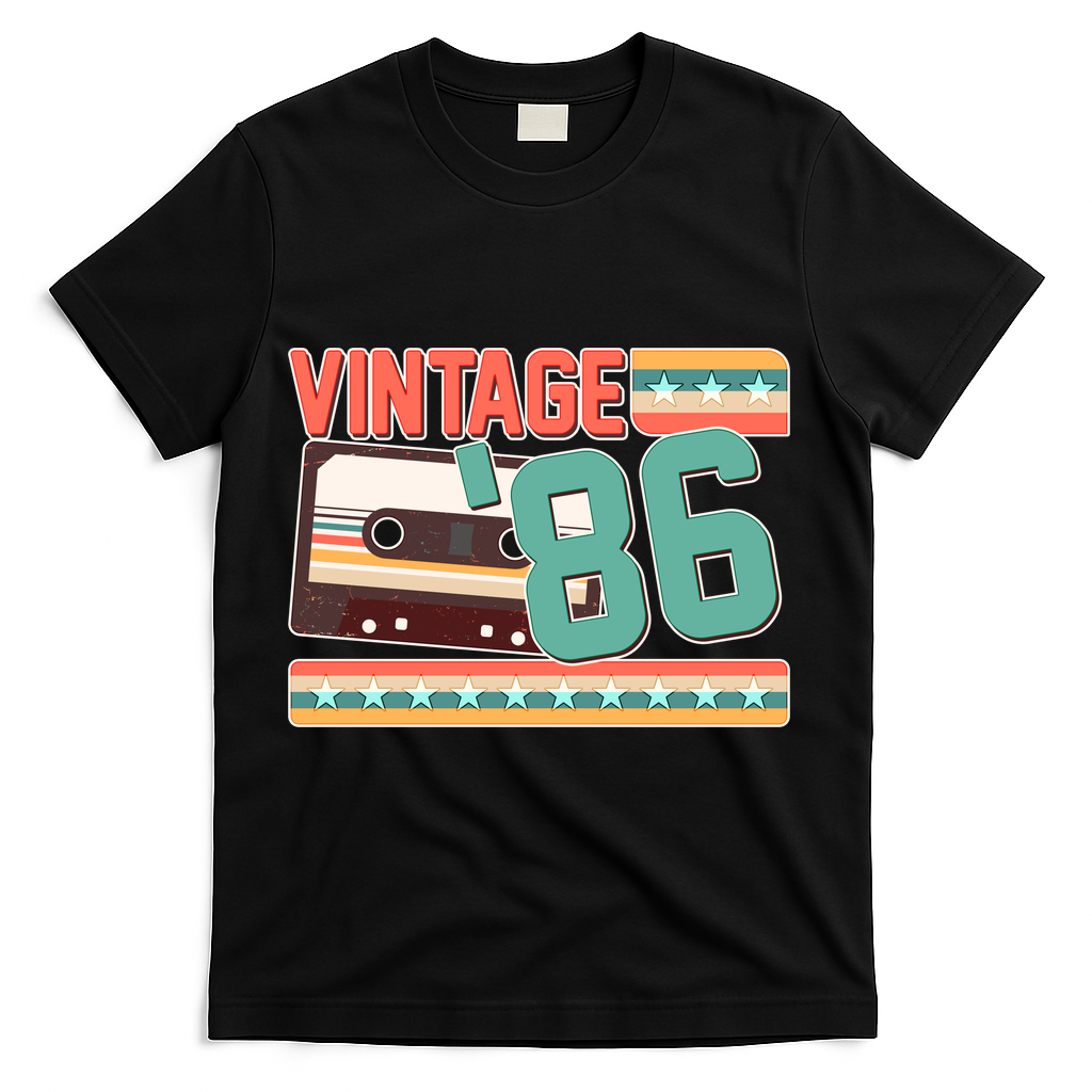 40th Birthday Vintage 1986 Cassette Tape T-Shirt product image 1