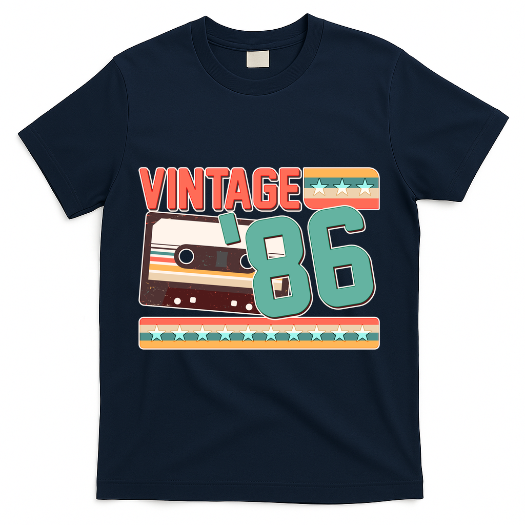 40th Birthday Vintage 1986 Cassette Tape T-Shirt product image 3