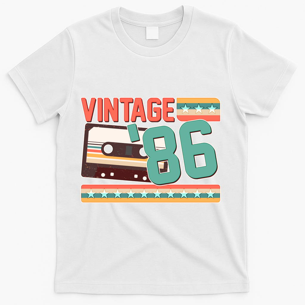 40th Birthday Vintage 1986 Cassette Tape T-Shirt product image 2