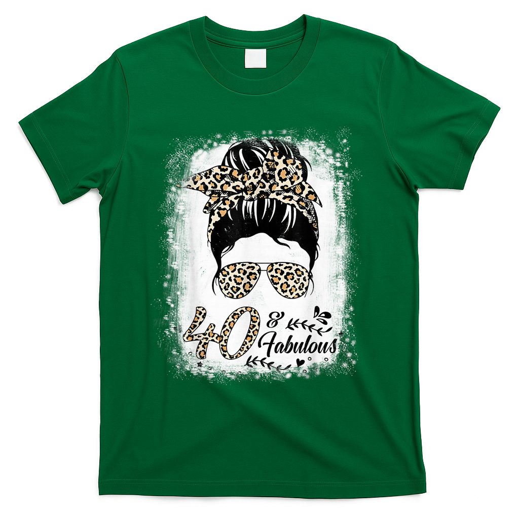 40 Years Old Fabulous Messy Bun Leopard 40th Birthday product image 4