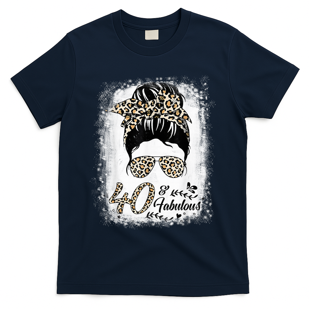 40 Years Old Fabulous Messy Bun Leopard 40th Birthday product image 3
