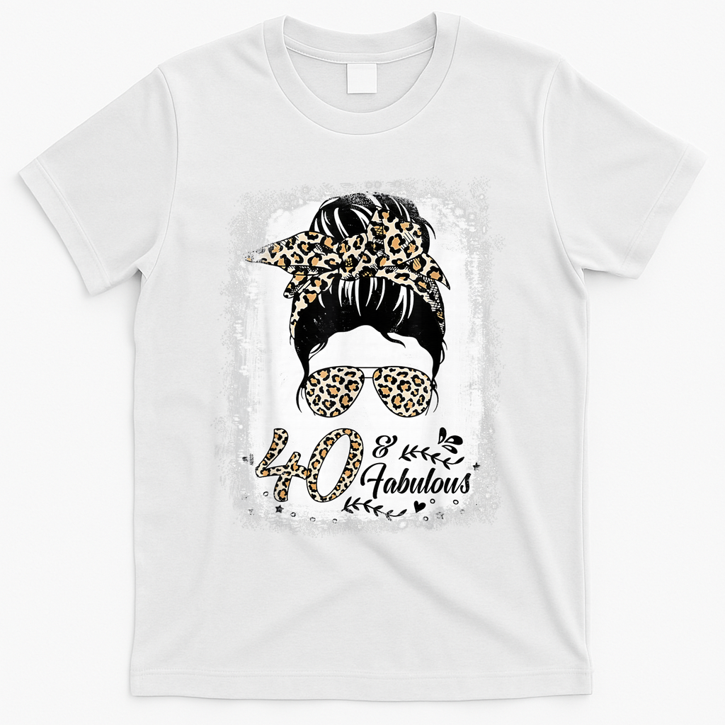 40 Years Old Fabulous Messy Bun Leopard 40th Birthday product image 2