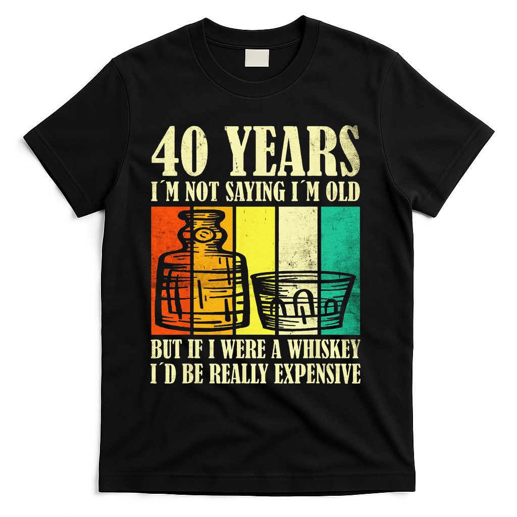40 Year Old Vintage Bourbon Whiskey 40th Birthday T-Shirt product image 1