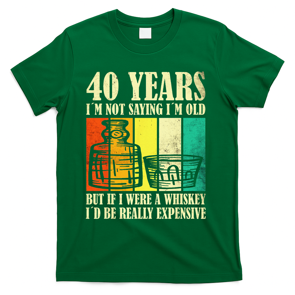 40 Year Old Vintage Bourbon Whiskey 40th Birthday T-Shirt product image 4