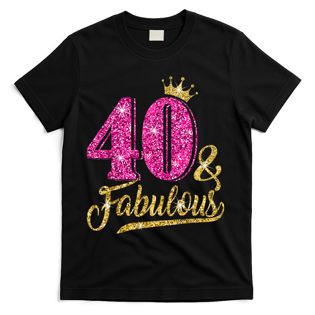 40 Years Old Gift 40 & Fabulous 40th Birthday Pink Crown product image 1