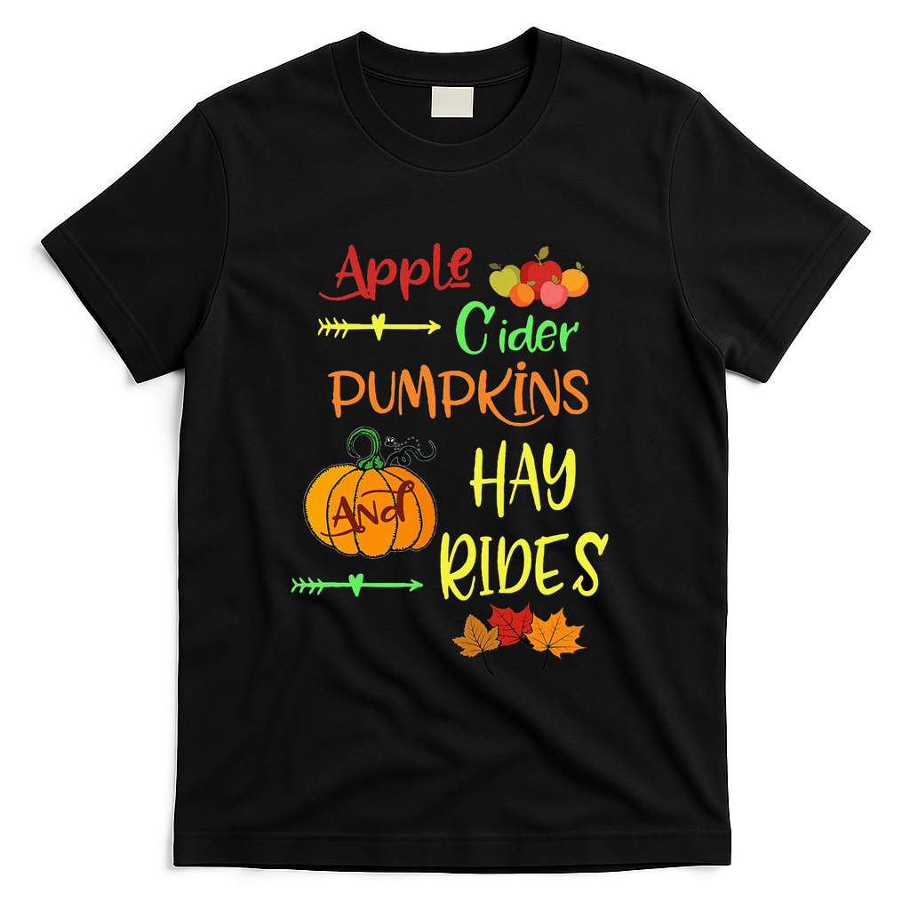 Apple Cider Pumpkins And Hayrides Cute Fall T-Shirt product image 1