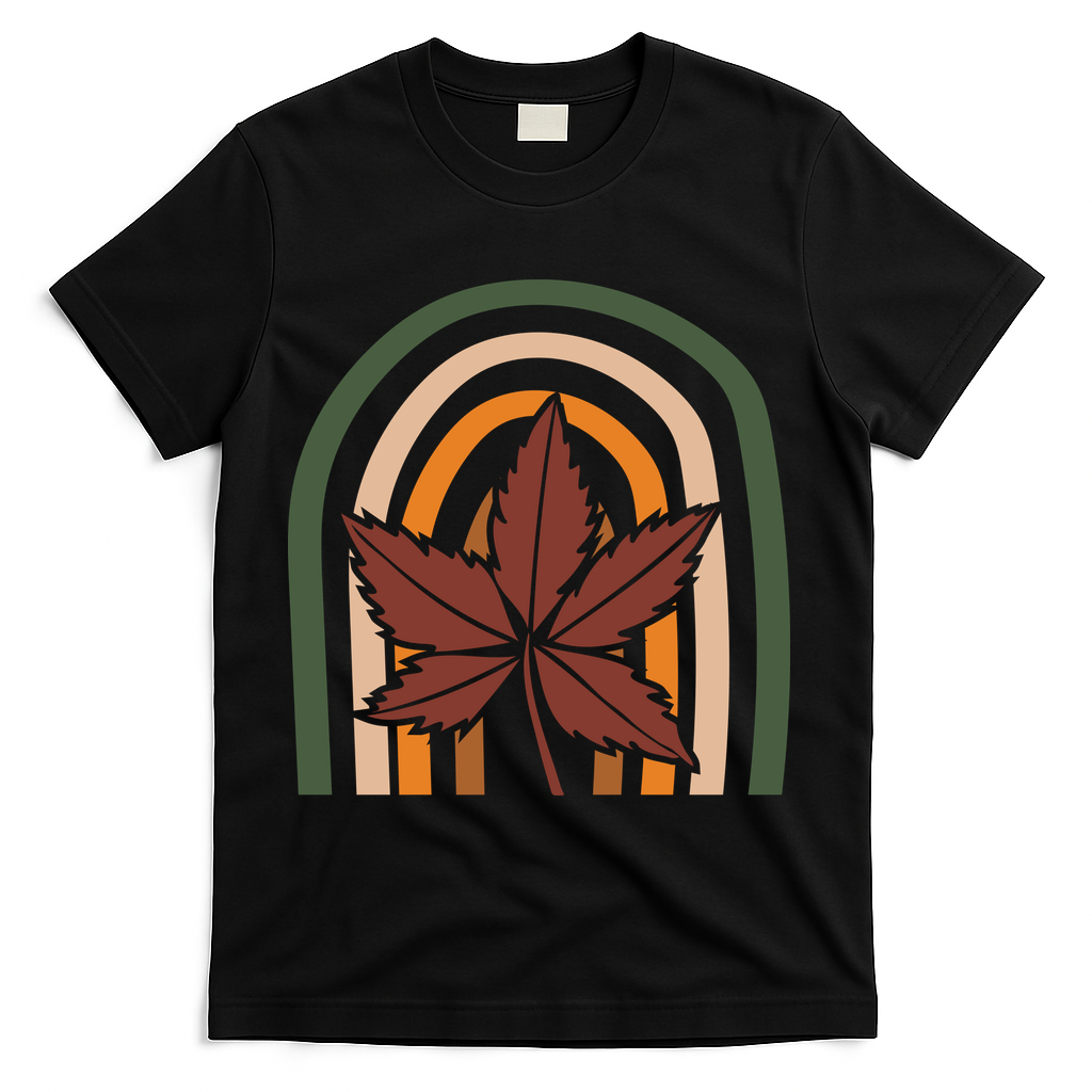 Autumn Fall Retro Rainbow T-Shirt product image 1