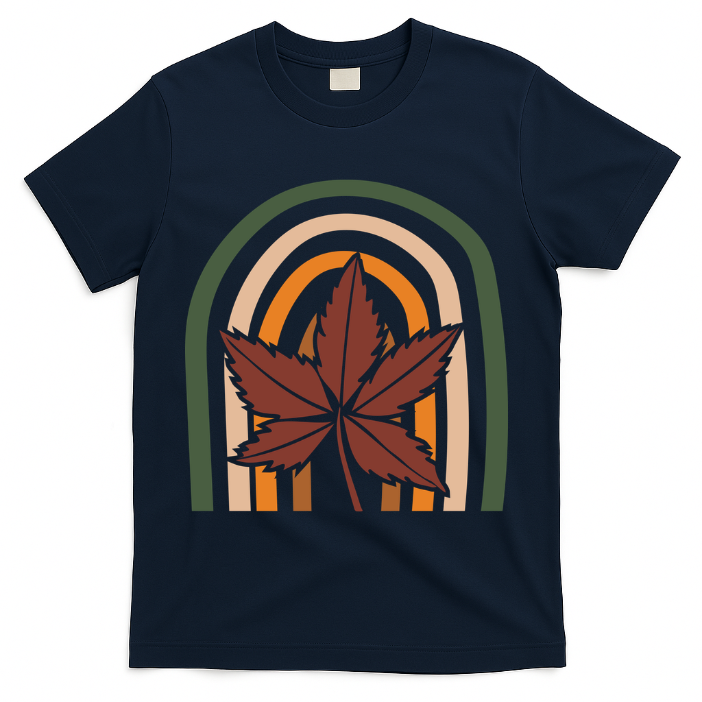 Autumn Fall Retro Rainbow T-Shirt product image 3