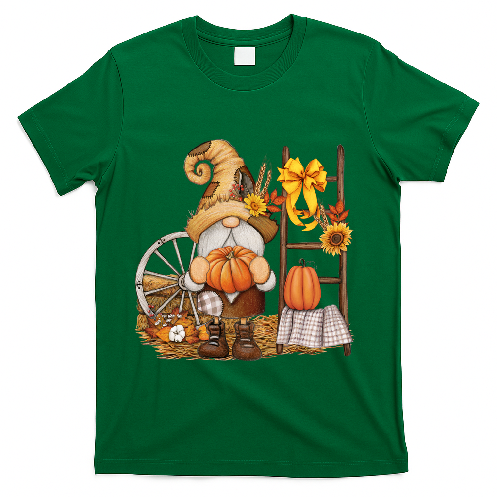 Autumn Fall Season Gnome Pumpkin Floral T-Shirt product image 4