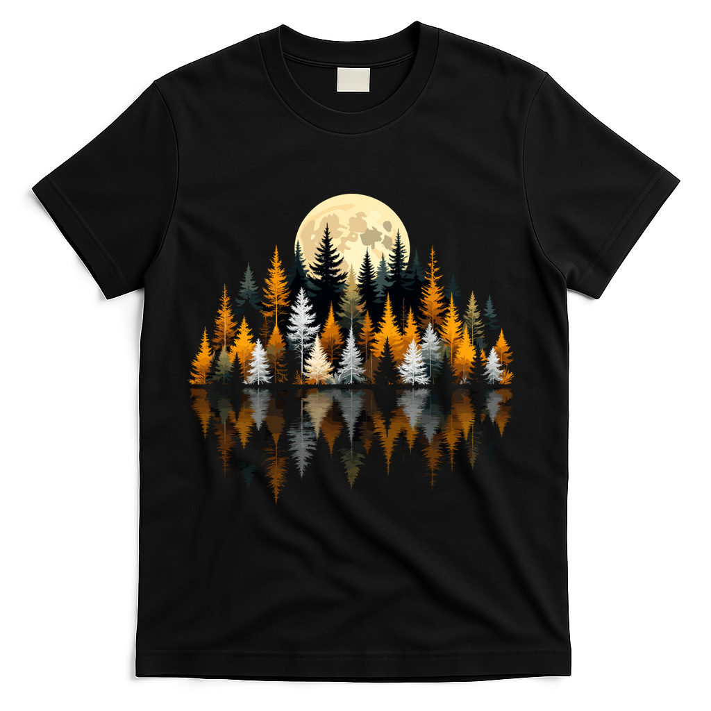Autumn Forest Trees & Moon Reflection Outdoor Nature Lover product image 1