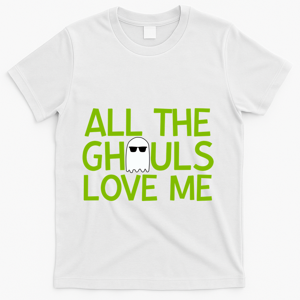 All Ghouls Love Me Funny Halloween Ghost T-Shirt product image 2