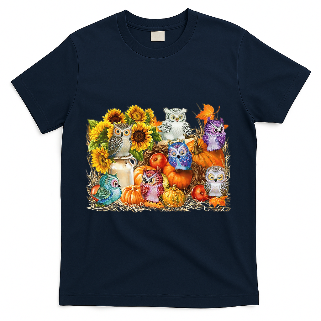 Autumn Owl Sunflower Pumpkin Halloween Costume T-Shirt product image 3