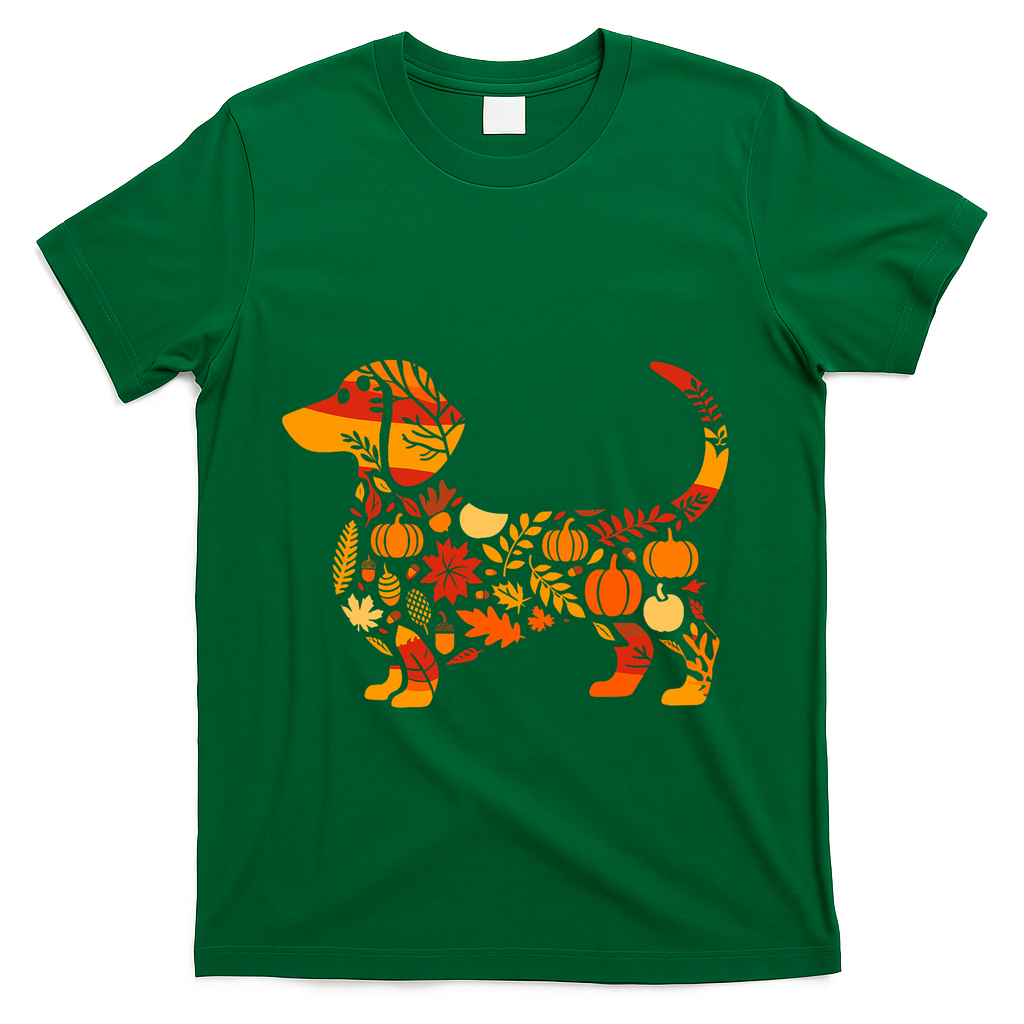 Autumn Pumpkin Fall Dachshund Thanksgiving T-Shirt product image 4