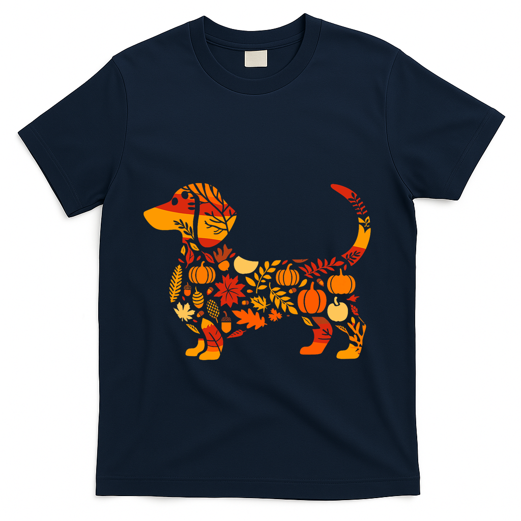 Autumn Pumpkin Fall Dachshund Thanksgiving T-Shirt product image 3