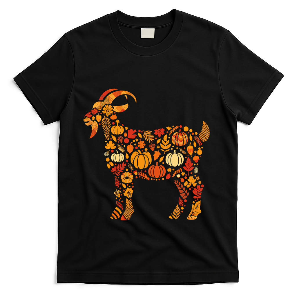 Autumn Pumpkin Fall Goat Thanksgiving T-Shirt product image 1