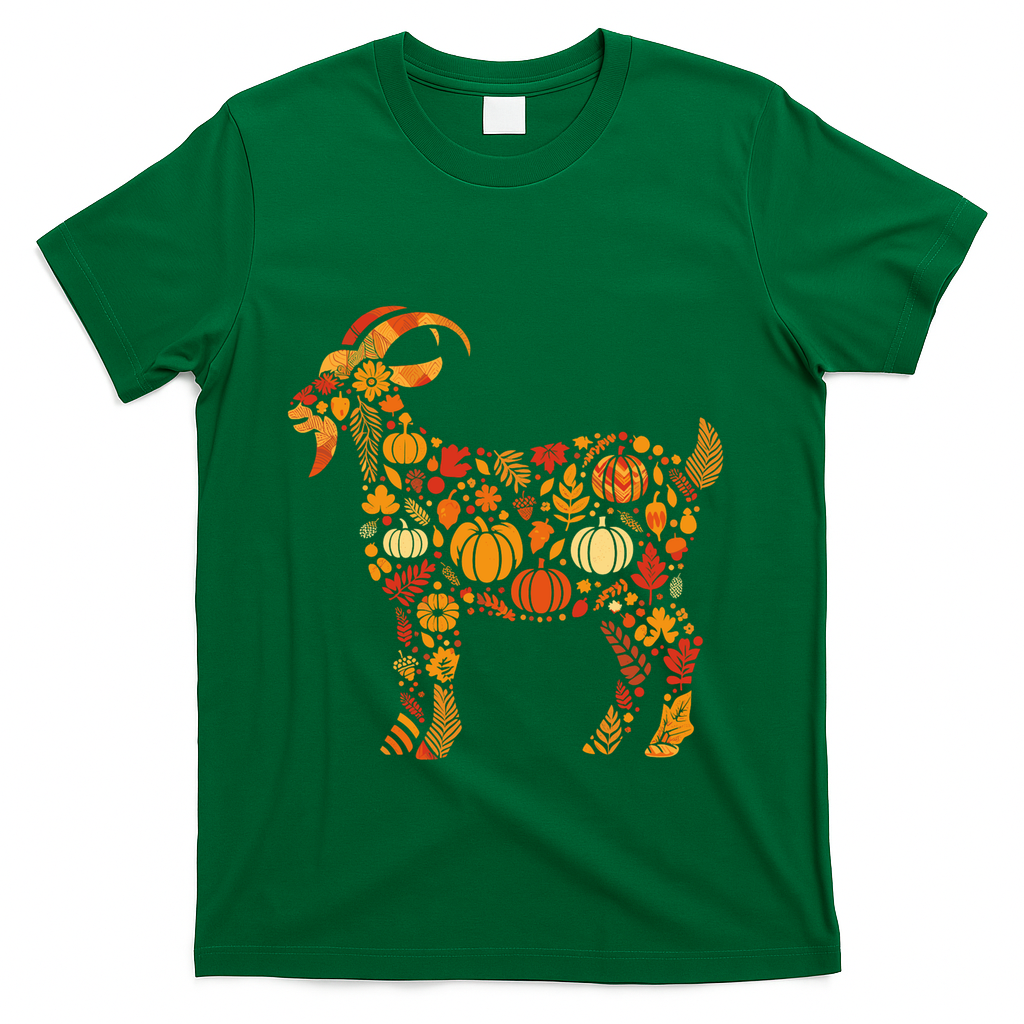 Autumn Pumpkin Fall Goat Thanksgiving T-Shirt product image 4
