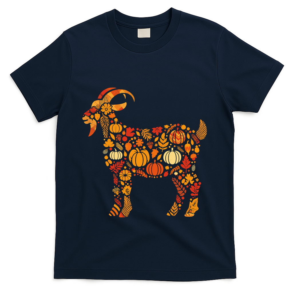 Autumn Pumpkin Fall Goat Thanksgiving T-Shirt product image 3