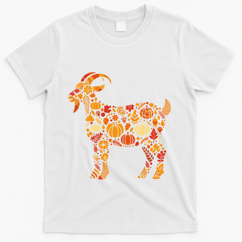 Autumn Pumpkin Fall Goat Thanksgiving T-Shirt product image 2