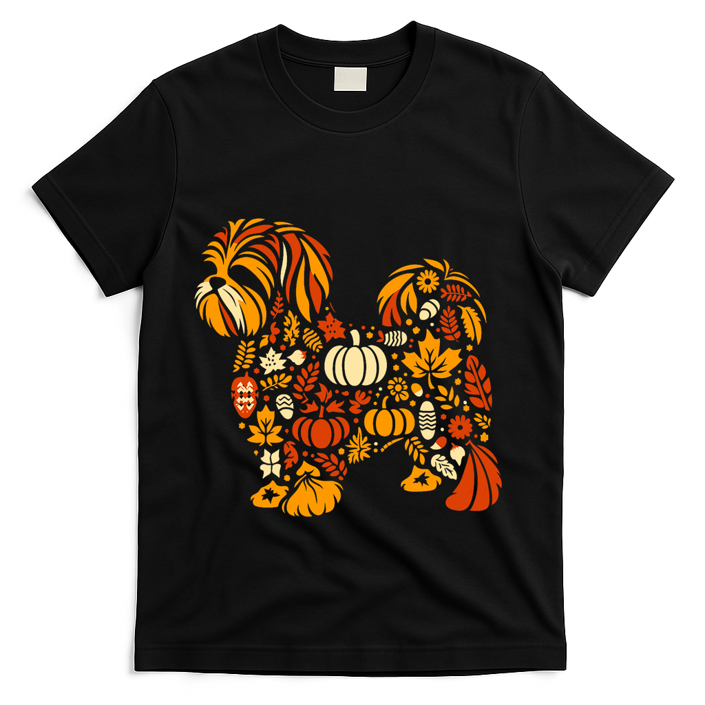 Autumn Pumpkin Fall Shih Tzu Thanksgiving T-Shirt product image 1