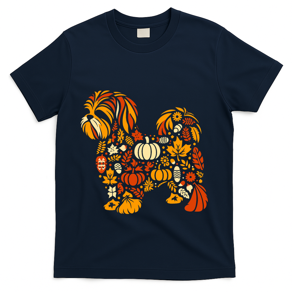 Autumn Pumpkin Fall Shih Tzu Thanksgiving T-Shirt product image 3