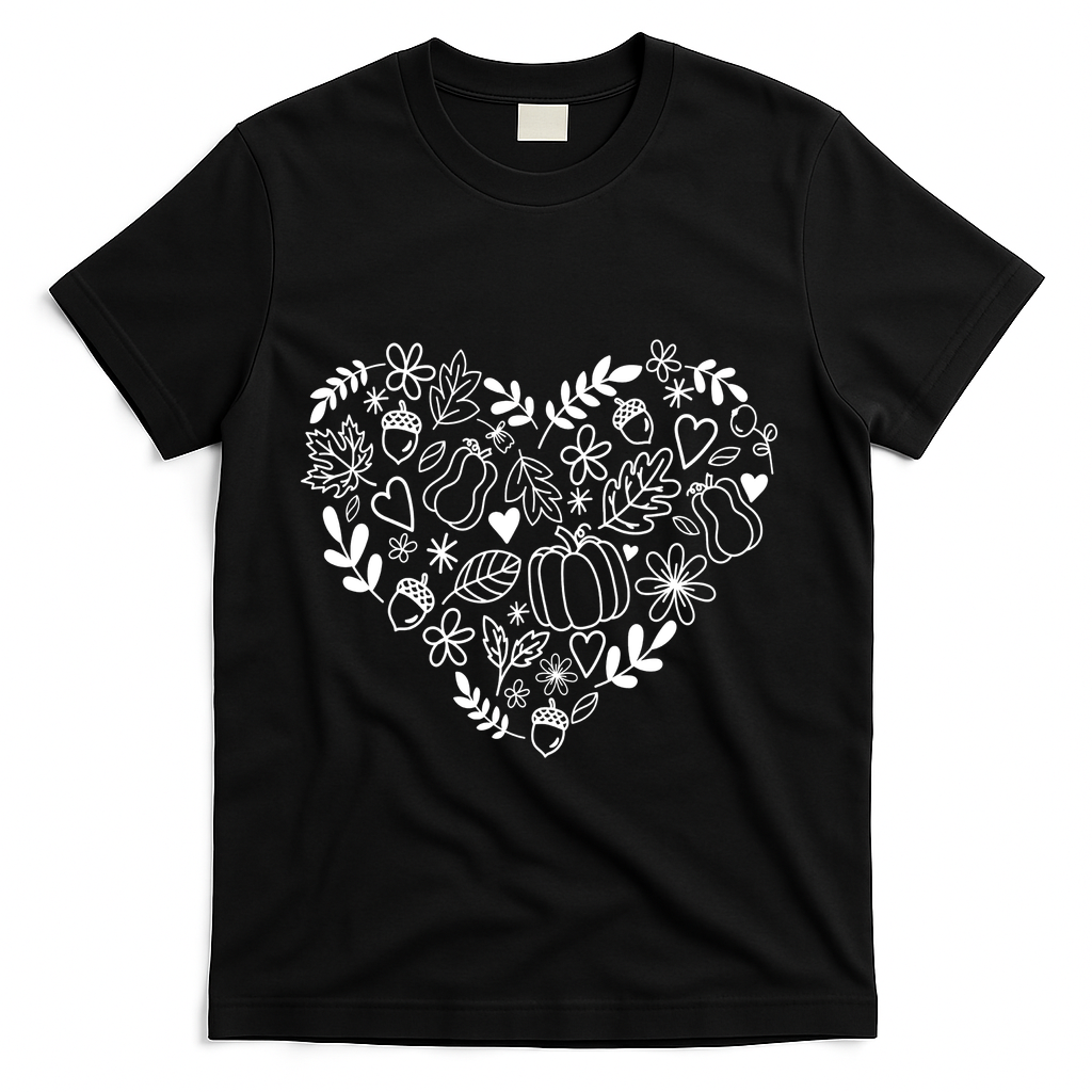 Autumn Pumpkin Fall Lover Heart Gift T-Shirt product image 1