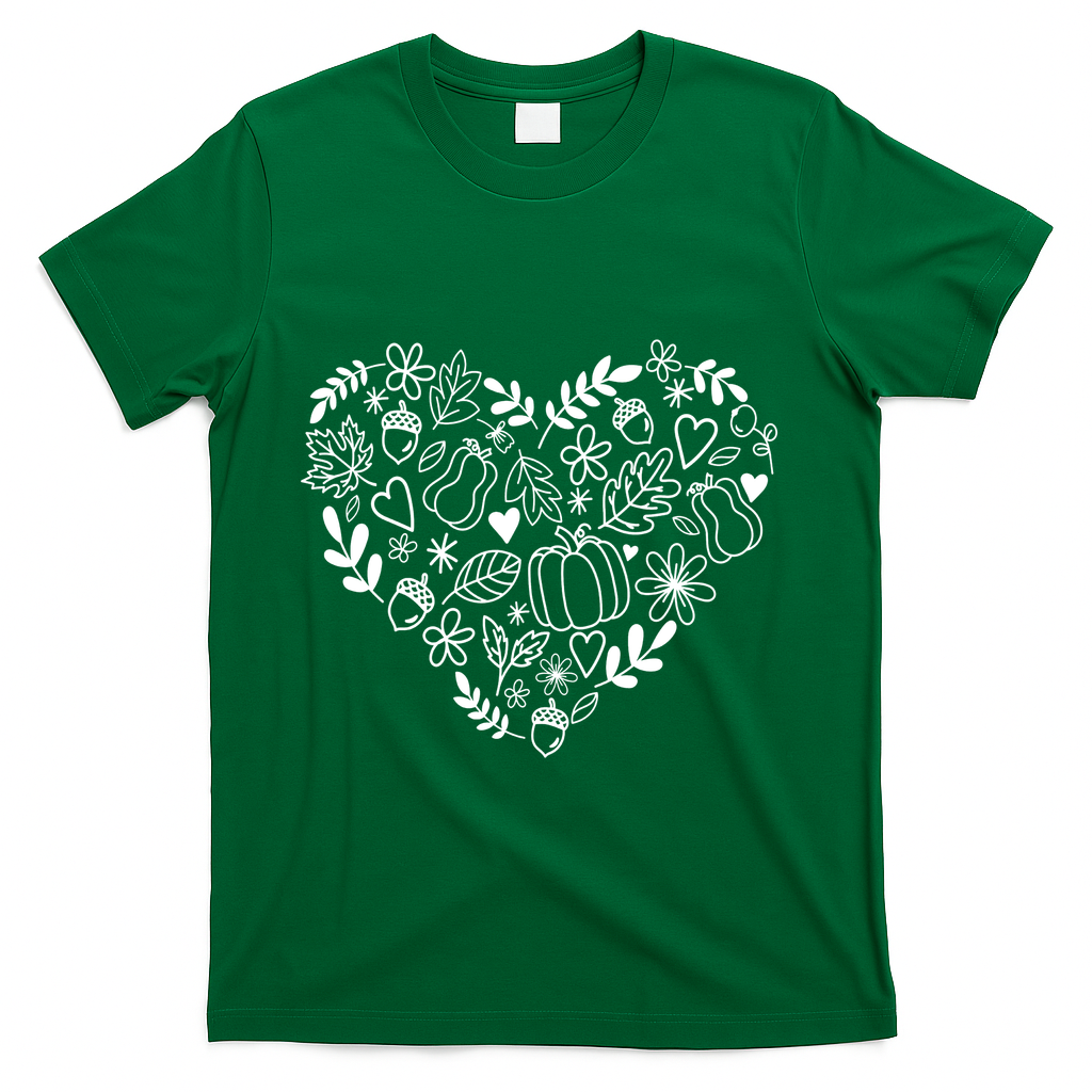 Autumn Pumpkin Fall Lover Heart Gift T-Shirt product image 4