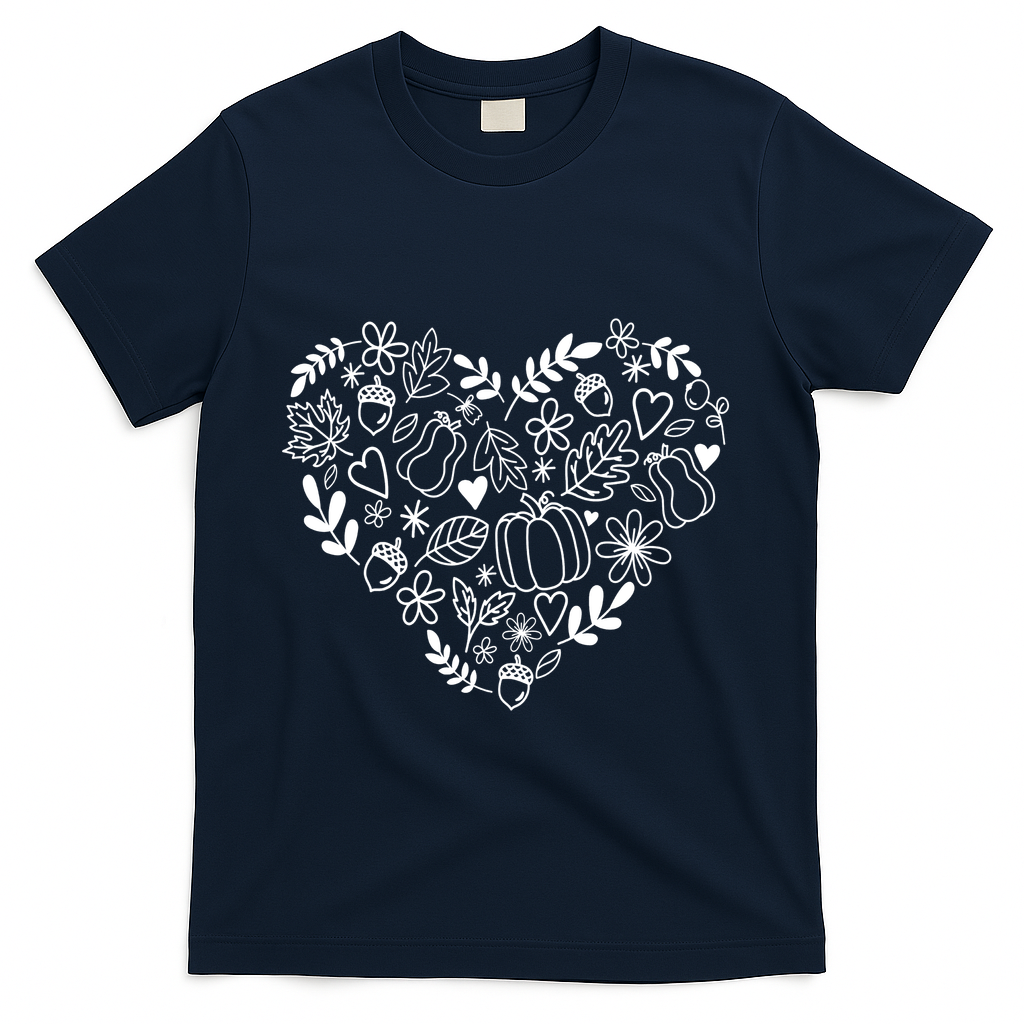 Autumn Pumpkin Fall Lover Heart Gift T-Shirt product image 3
