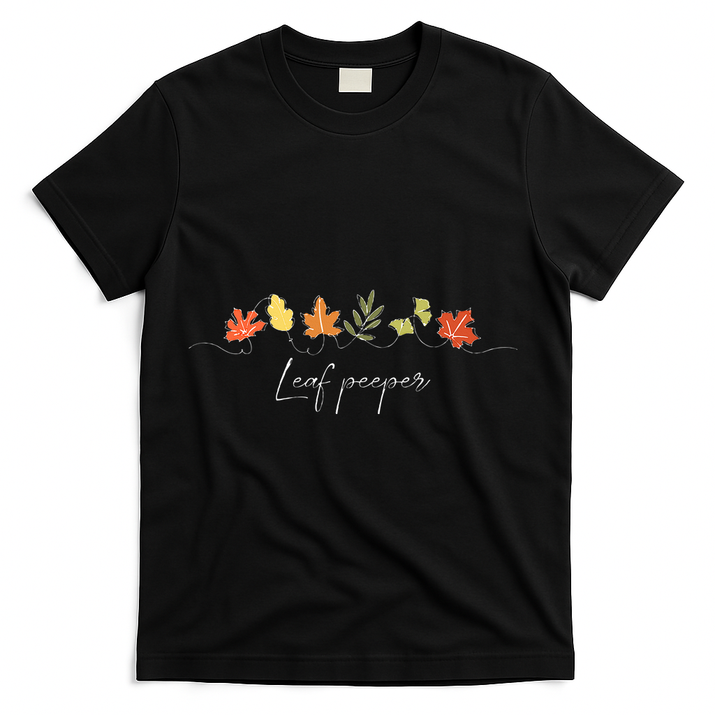 Autumn Peeping Fall Foliage Leaf Peeper Thanksgiving T-Shirt product image 1